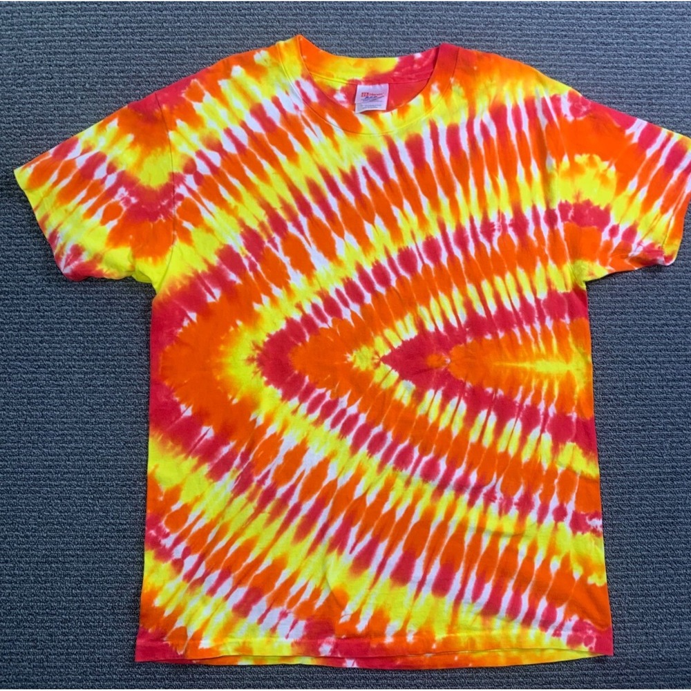 Tie Dye Unisex Hanes Cotton Shirt Hippie Size Medium (38-40)